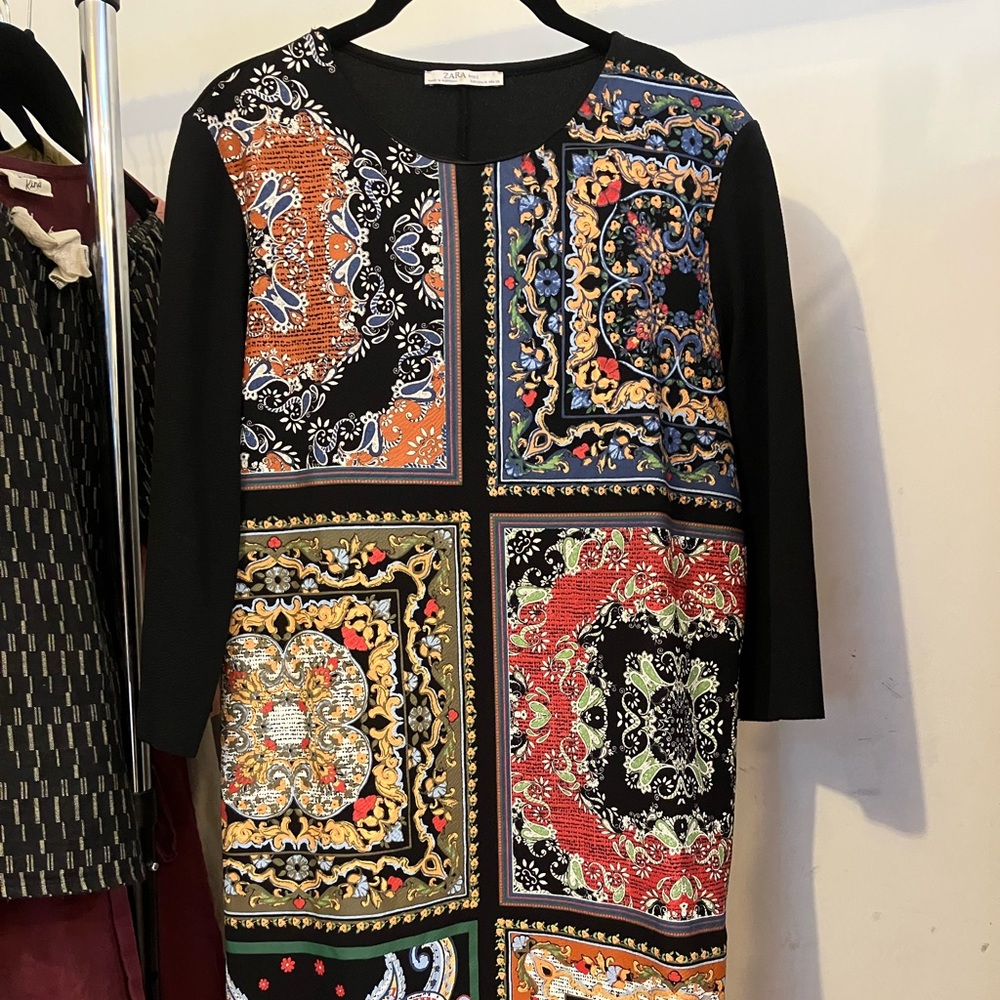Zara Patchwork MIDI Dress